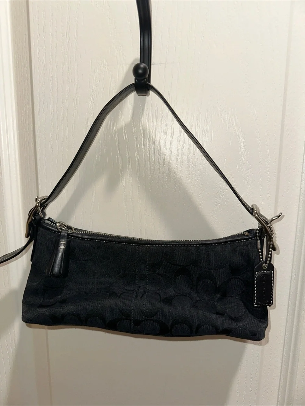 Coach Black Signature Jacquard Shoulder Bag